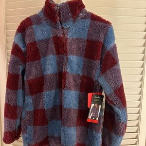 Eddie Bauer Red and Blue Fleece Jacket